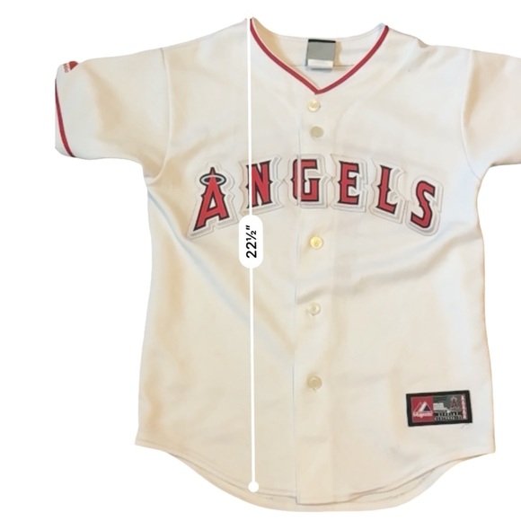 Majestic Los Angeles Angels MLB Baseball Jersey White Red Button Front ⚾️ Medium - Picture 8 of 12